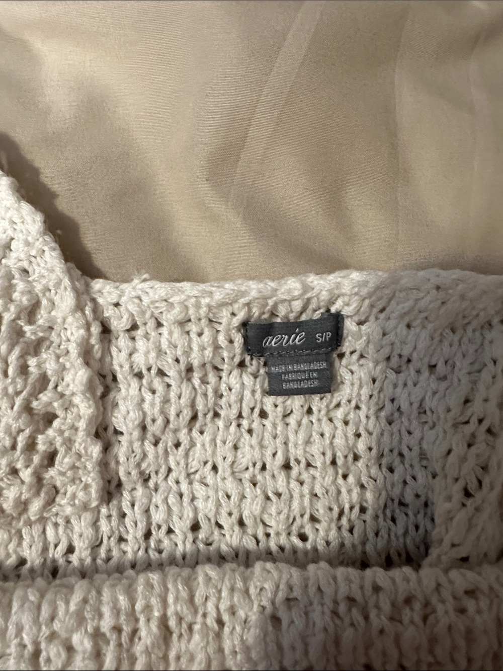 aerie Cream Crochet Fringe Camisole - Picture 2 of 3